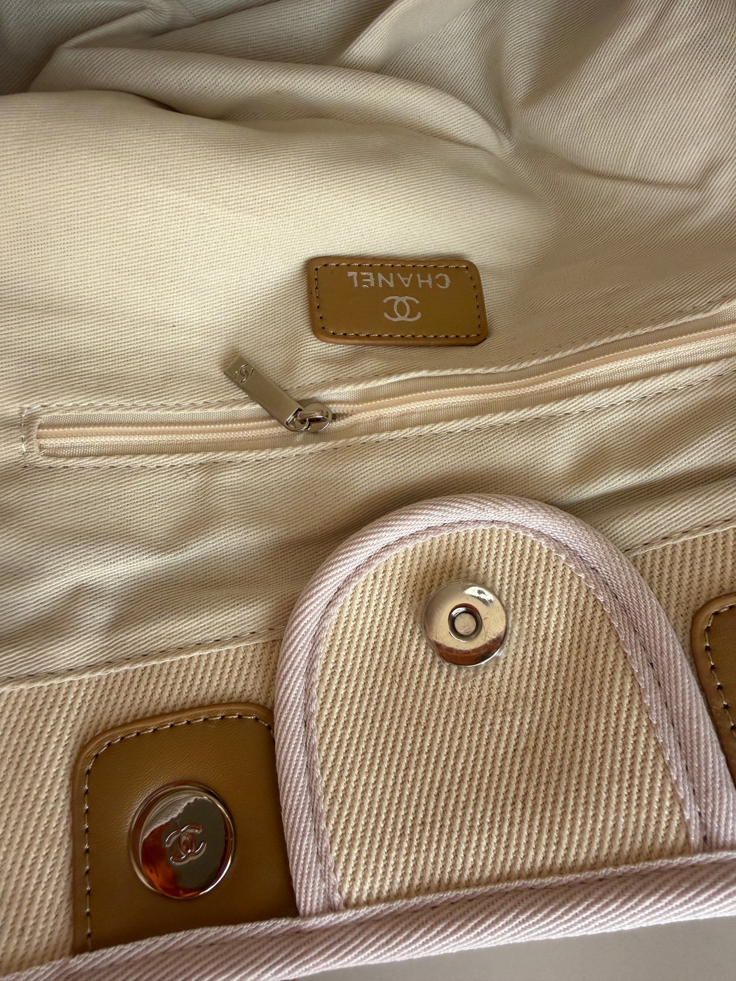 Chanel Deauville Canvas & Pearl Tote Bag