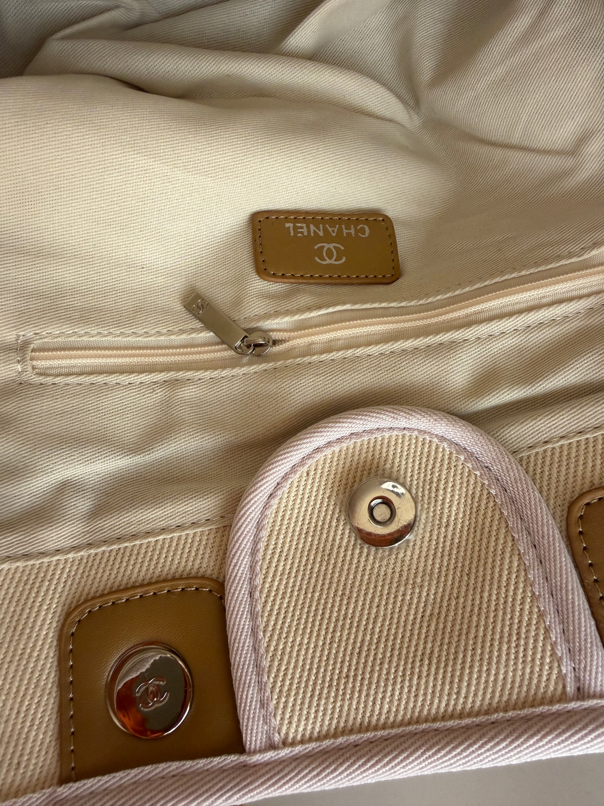 Chanel Deauville Canvas & Pearl Tote Bag