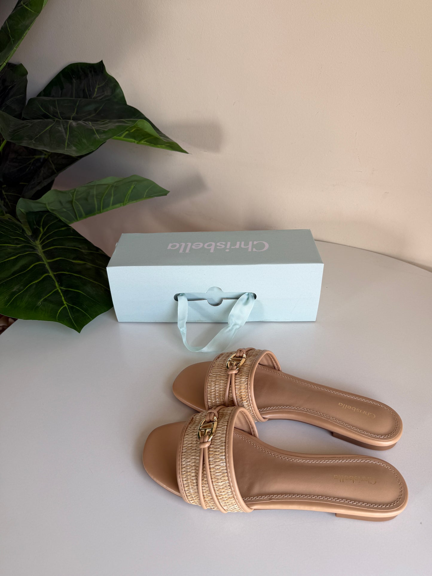 Chrisbella Wicker slipper (Biege)