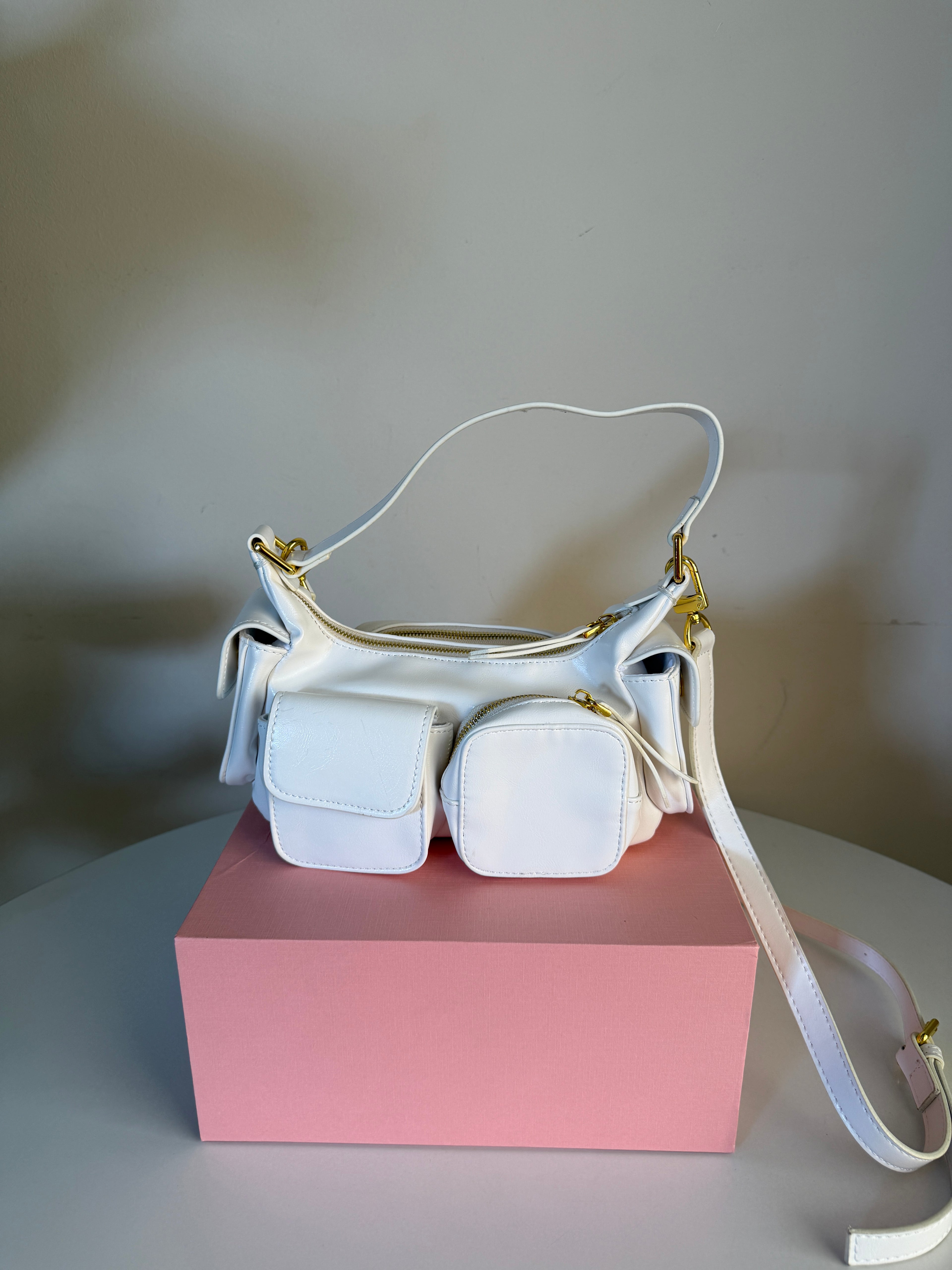 Miu Miu leather pocket shoulder bag