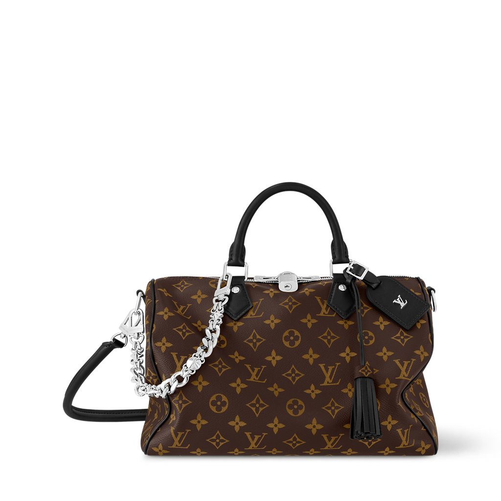 Louis Vuitton Speedy 30 Crafty - black and silver accessories