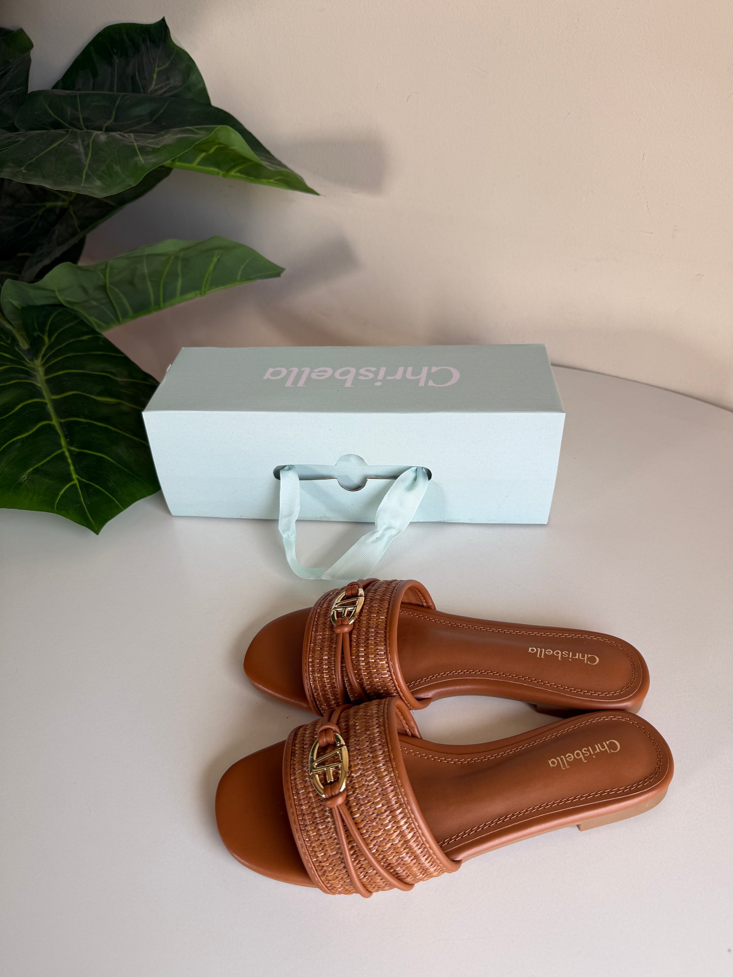 Chrisbella Wicker slipper (brown)