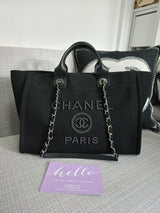 Chanel Deauville Canvas & Pearl Tote Bag