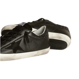 Golden Goose Super-Star Super-Star in black nappa with black star and glitter heel tab(Women's)