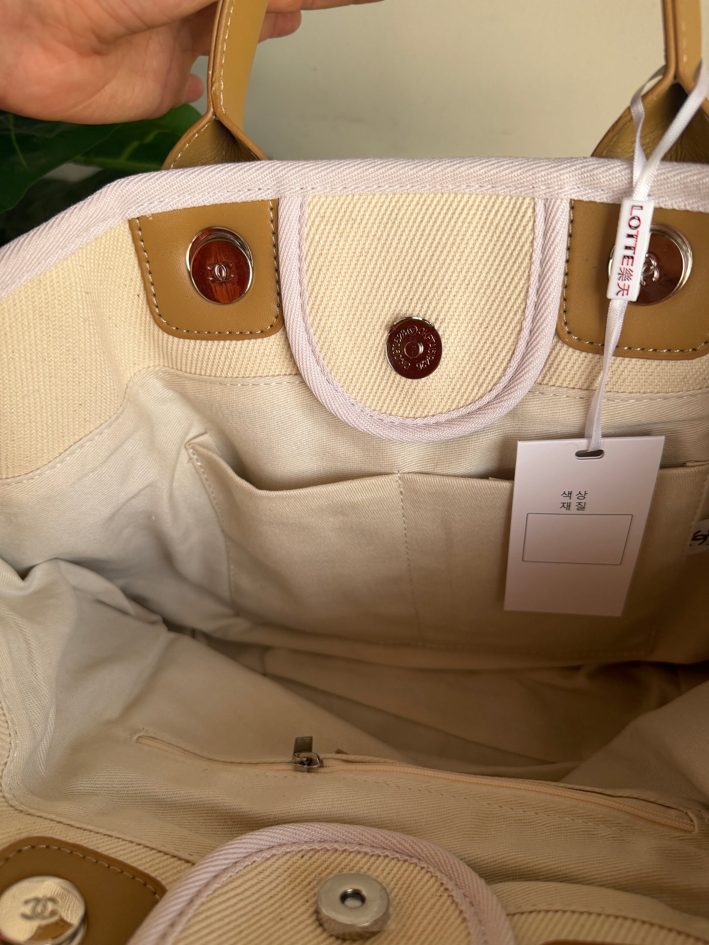 Chanel Deauville Canvas & Pearl Tote Bag