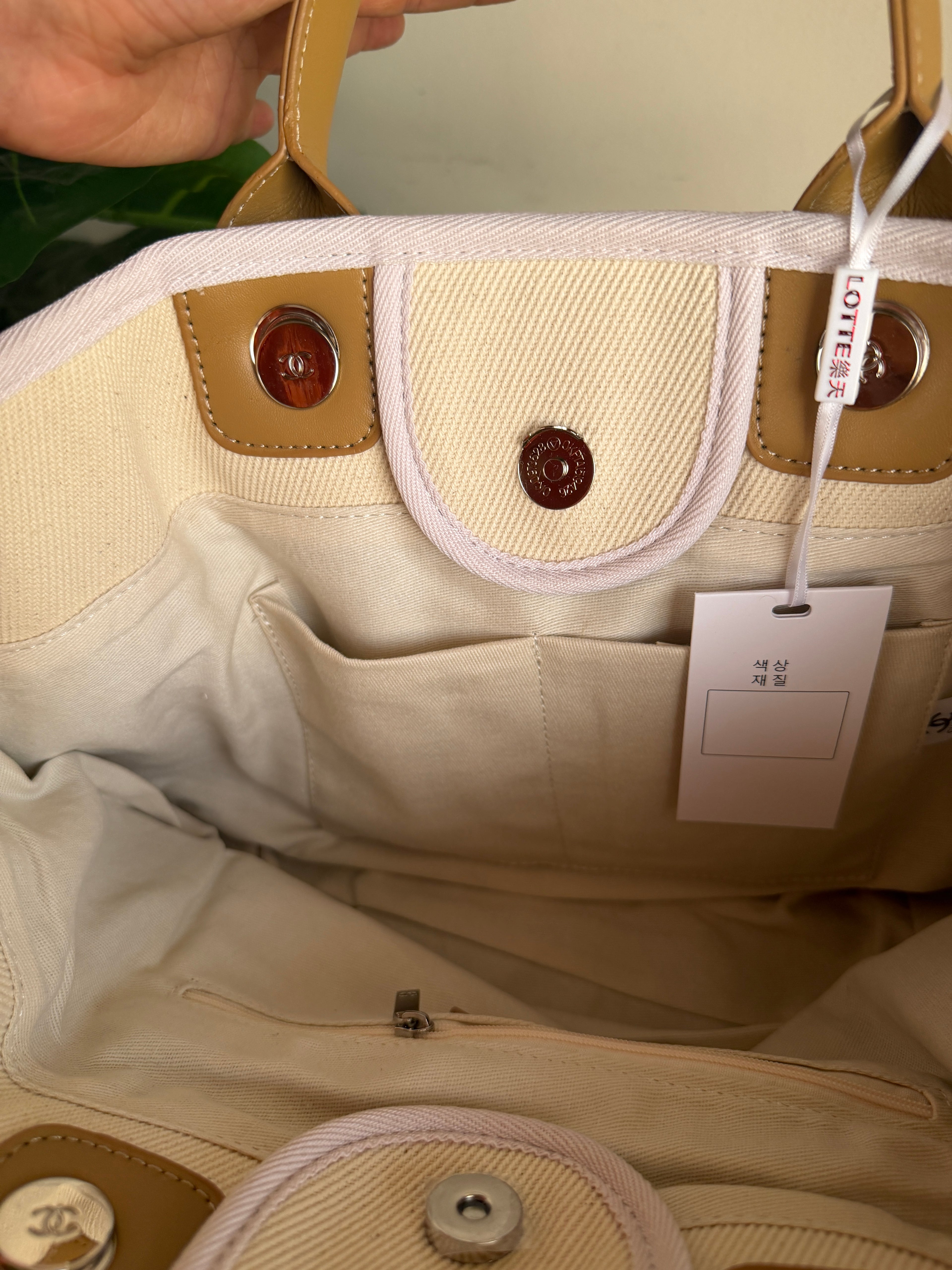 Chanel Deauville Canvas & Pearl Tote Bag