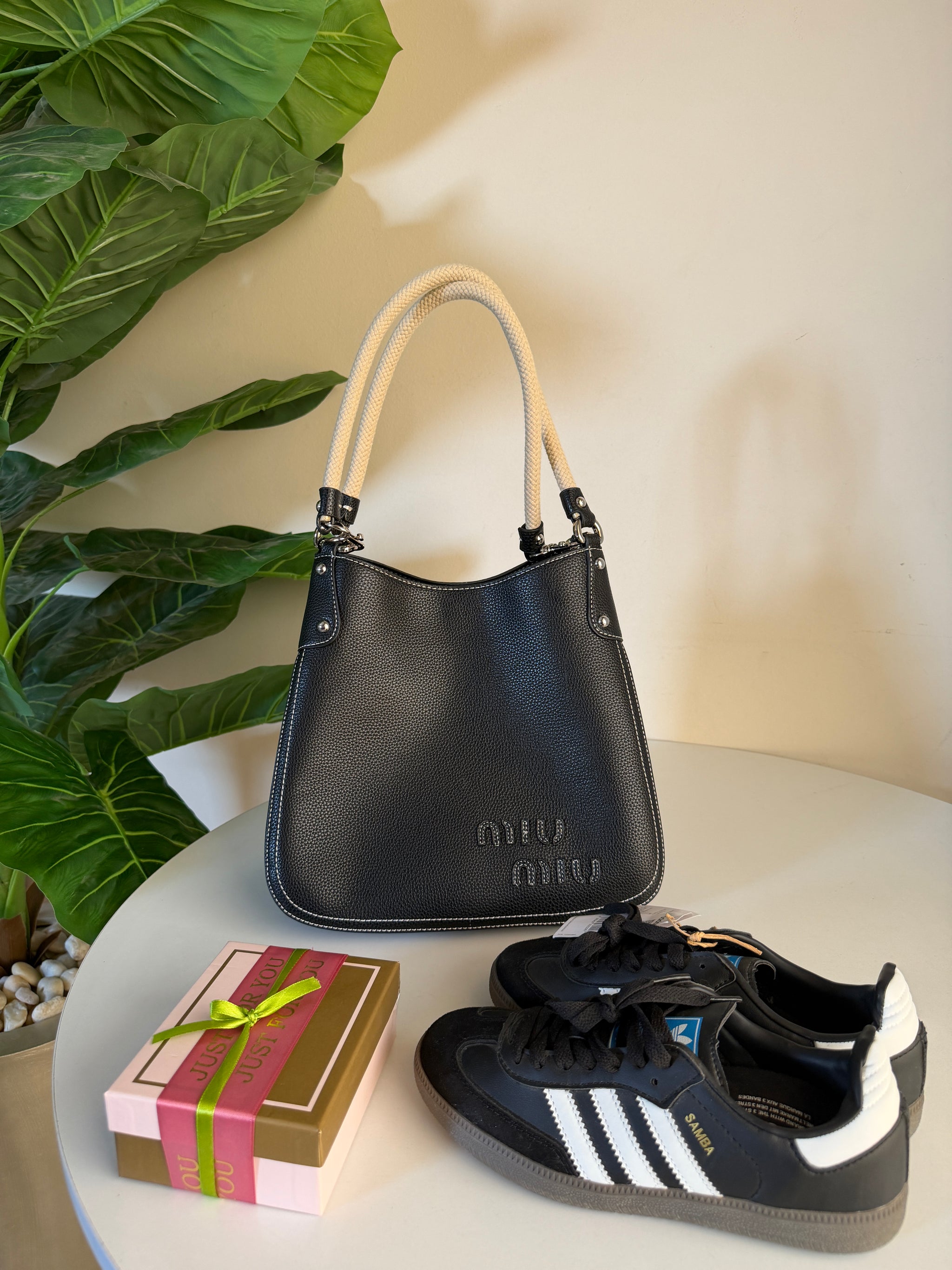 Miu Miu Shoulder bag black + Adidas Samba Og black + Wallet Free