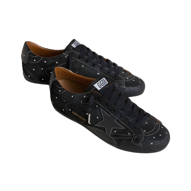 Golden Goose True-Star in black suede with Swarovski crystals