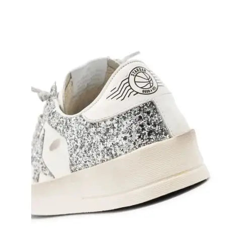 Golden Goose Baskets Stardan Cuir – Blanc Glitter