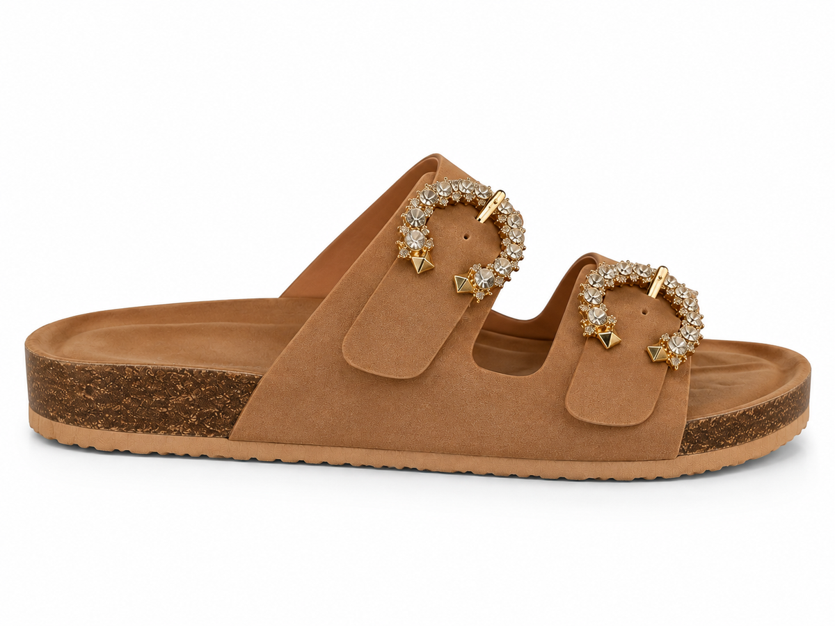 Chrisbella Crystal Slipper ( Biege)