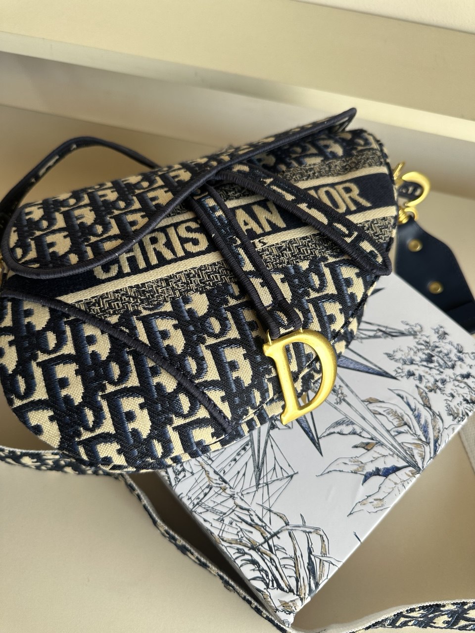 Dior saddle oblique embroidery