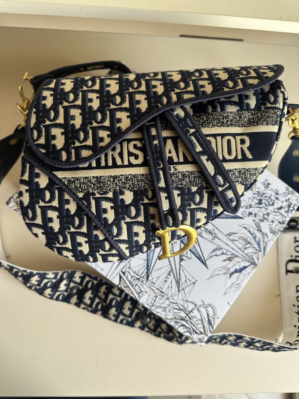 Dior saddle oblique embroidery