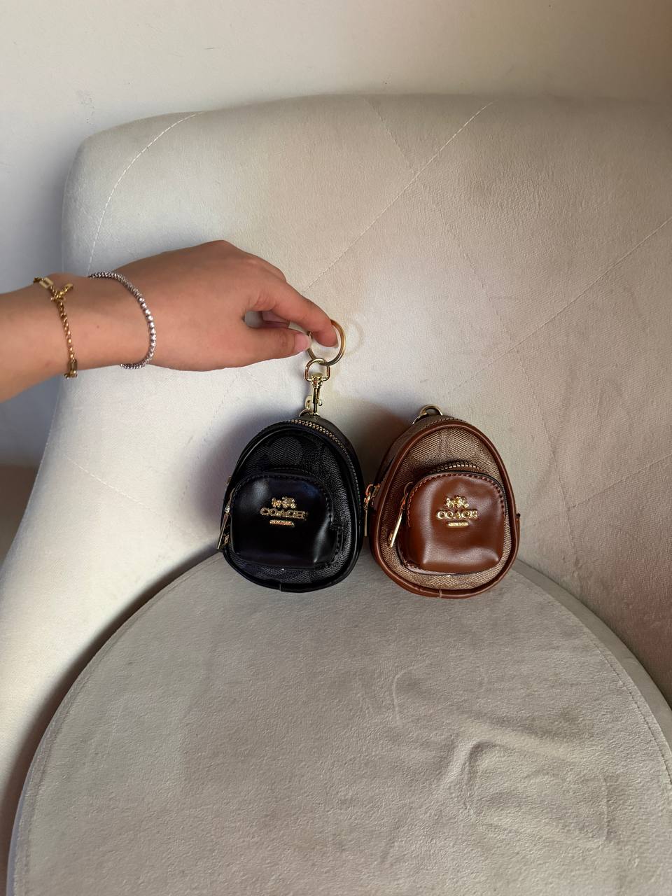 Coach mini court bag charm