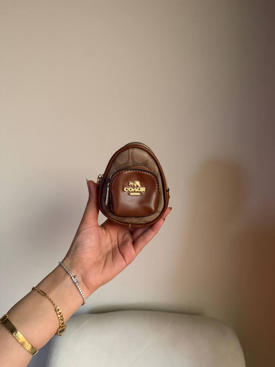 Coach mini court bag charm