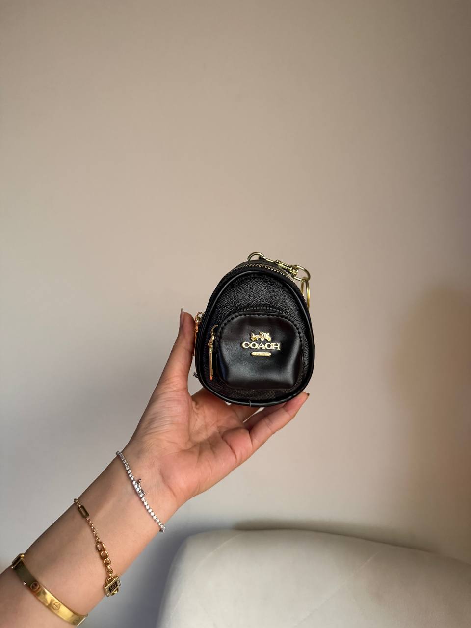 Coach mini court bag charm