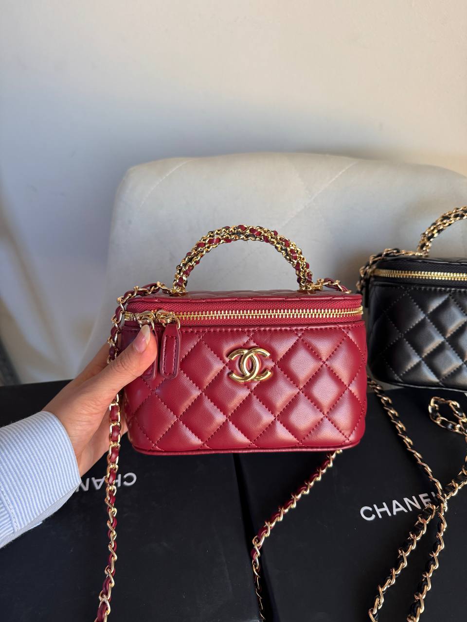 Chanel mini chain vanity case