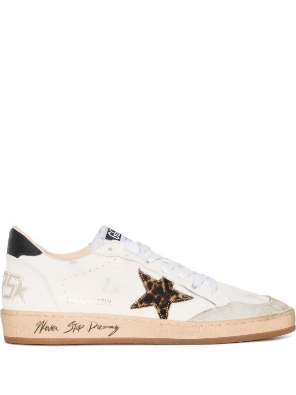 Golden Goose Ball Star with leopard print pony skin star and black heel tab