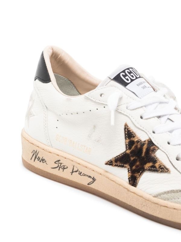 Golden Goose Ball Star with leopard print pony skin star and black heel tab