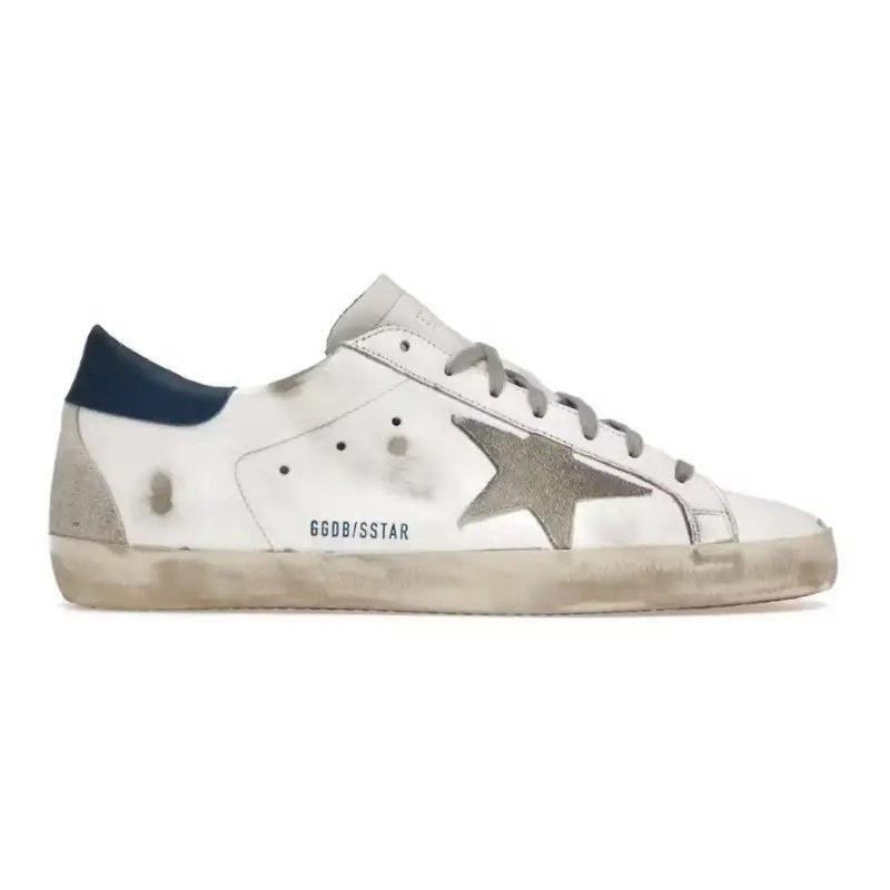 Golden Goose Super-Star with suede star and blue heel tab