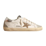 Golden Goose Super-Star with gold sparkle foxing and lettering