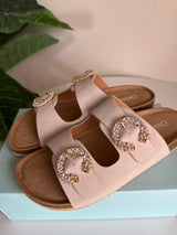 Chrisbella Crystal Slipper (Cream)