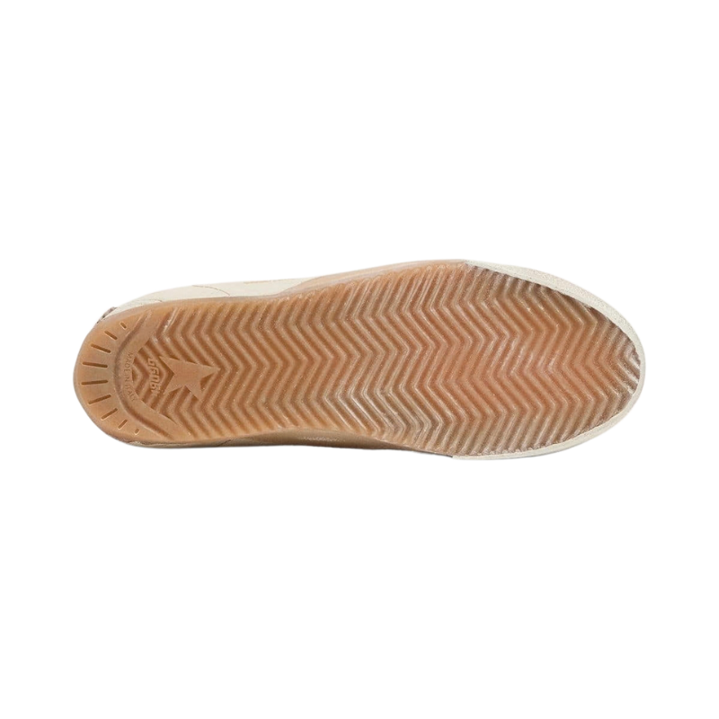Golden Goose True-Star in white nappa leather with gold star and beige suede heel tab(Women's)