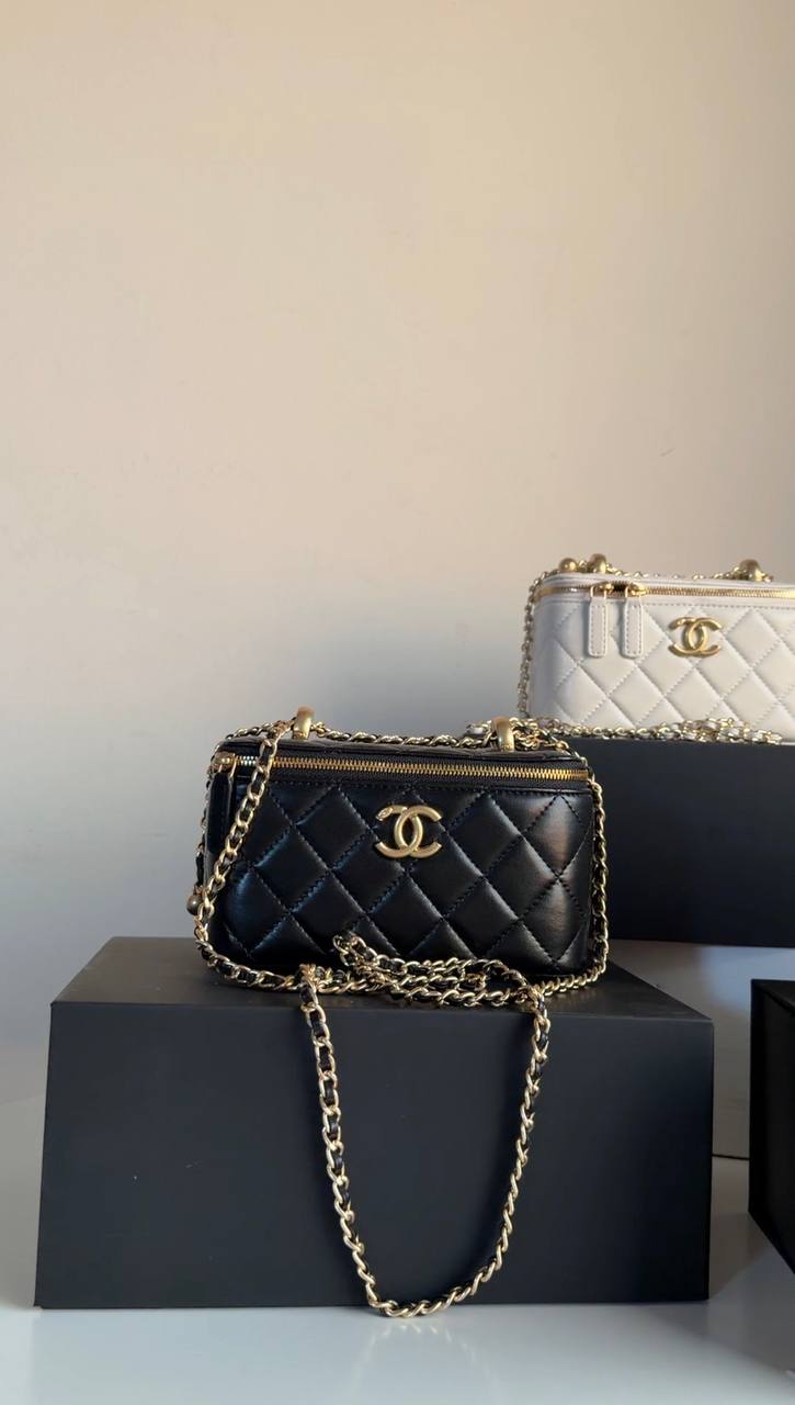 Chanel lambskin vanity case