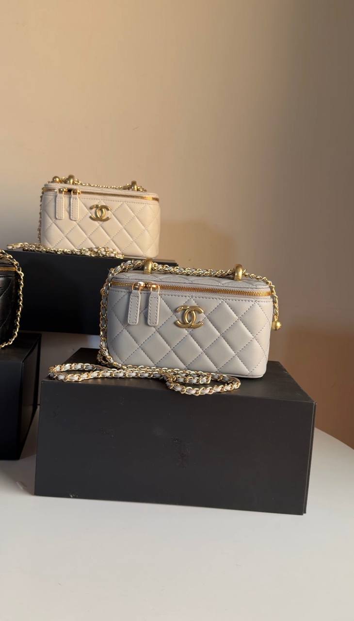 Chanel lambskin vanity case