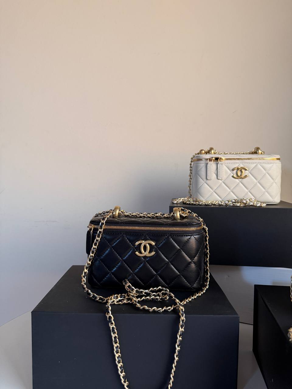 Chanel lambskin vanity case
