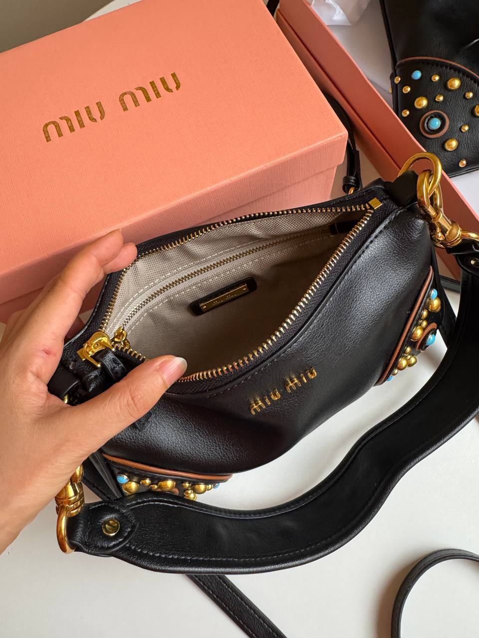 Miu Miu Aventure small nappa leather bag