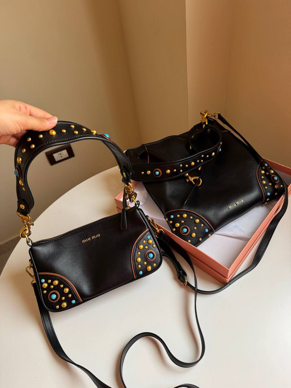 Miu Miu Aventure small nappa leather bag