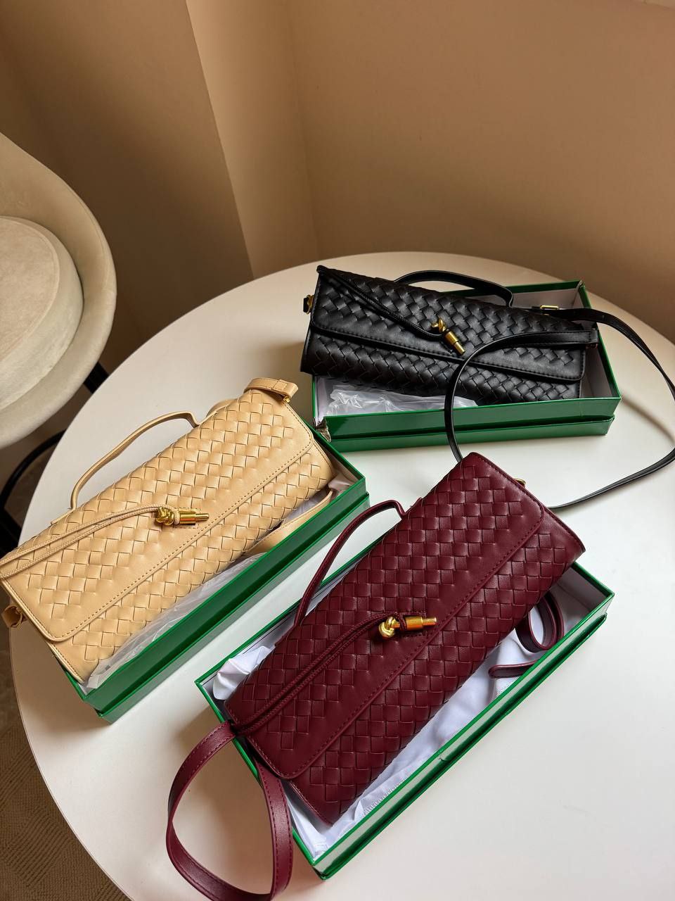 Bottega Veneta Long Andiamo Intrecciato Leather Clutch.