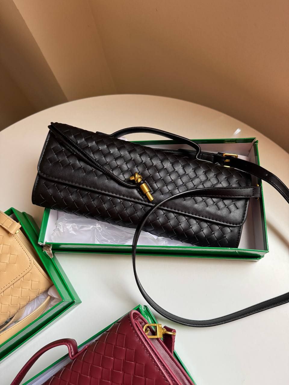Bottega Veneta Long Andiamo Intrecciato Leather Clutch.