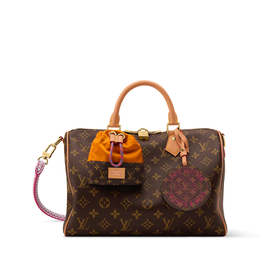 Louis Vuitton Speedy 30 Crafty - black orange accessories