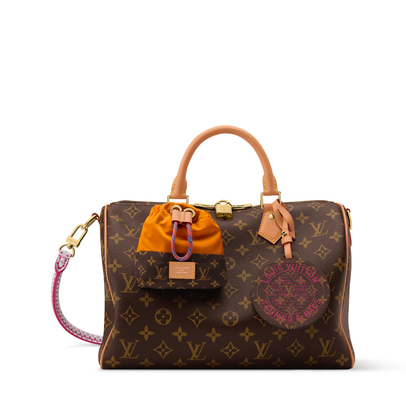 Louis Vuitton Speedy 30 Crafty - black orange accessories