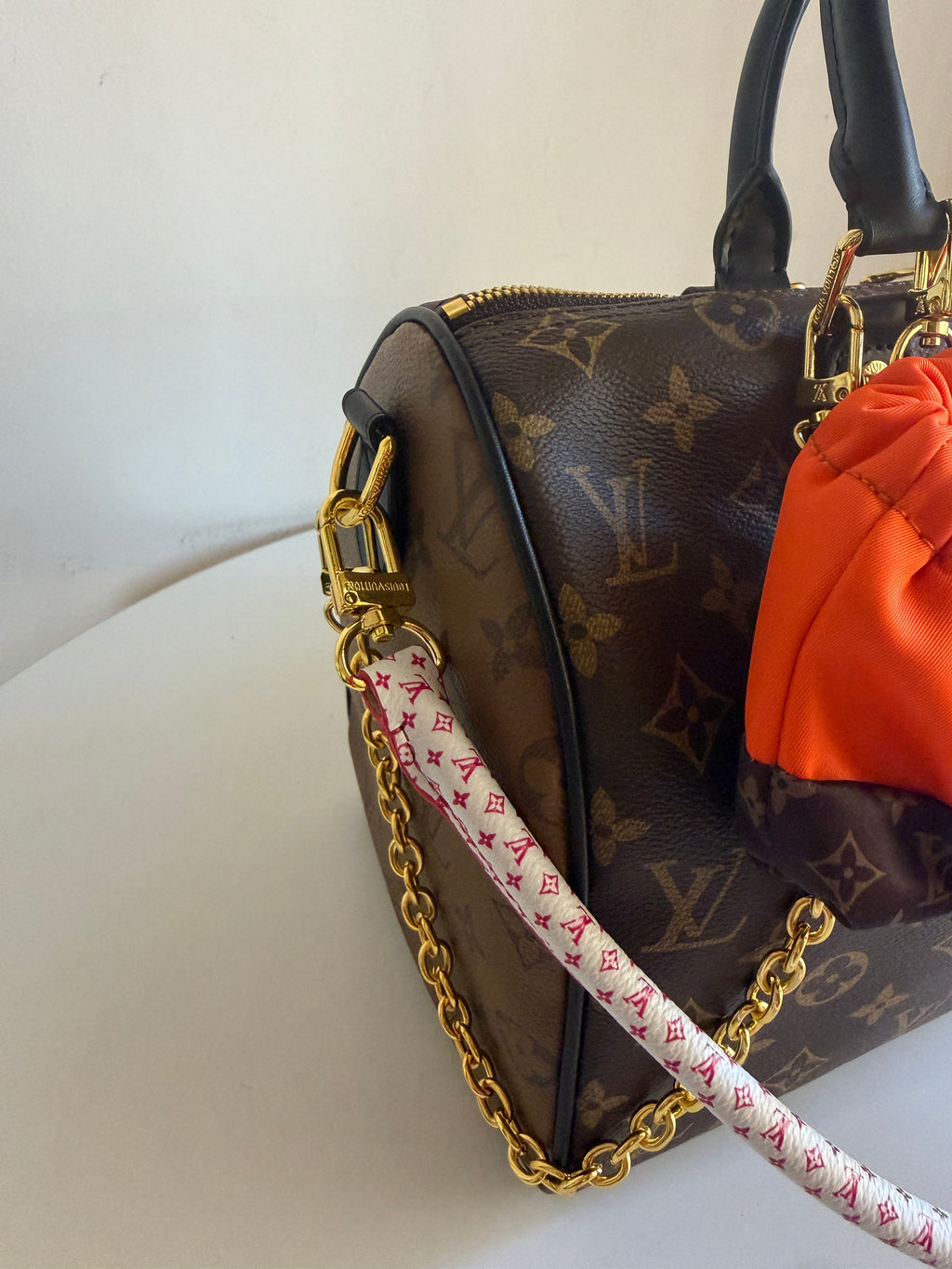 Louis Vuitton Speedy 30 Crafty - black orange accessories