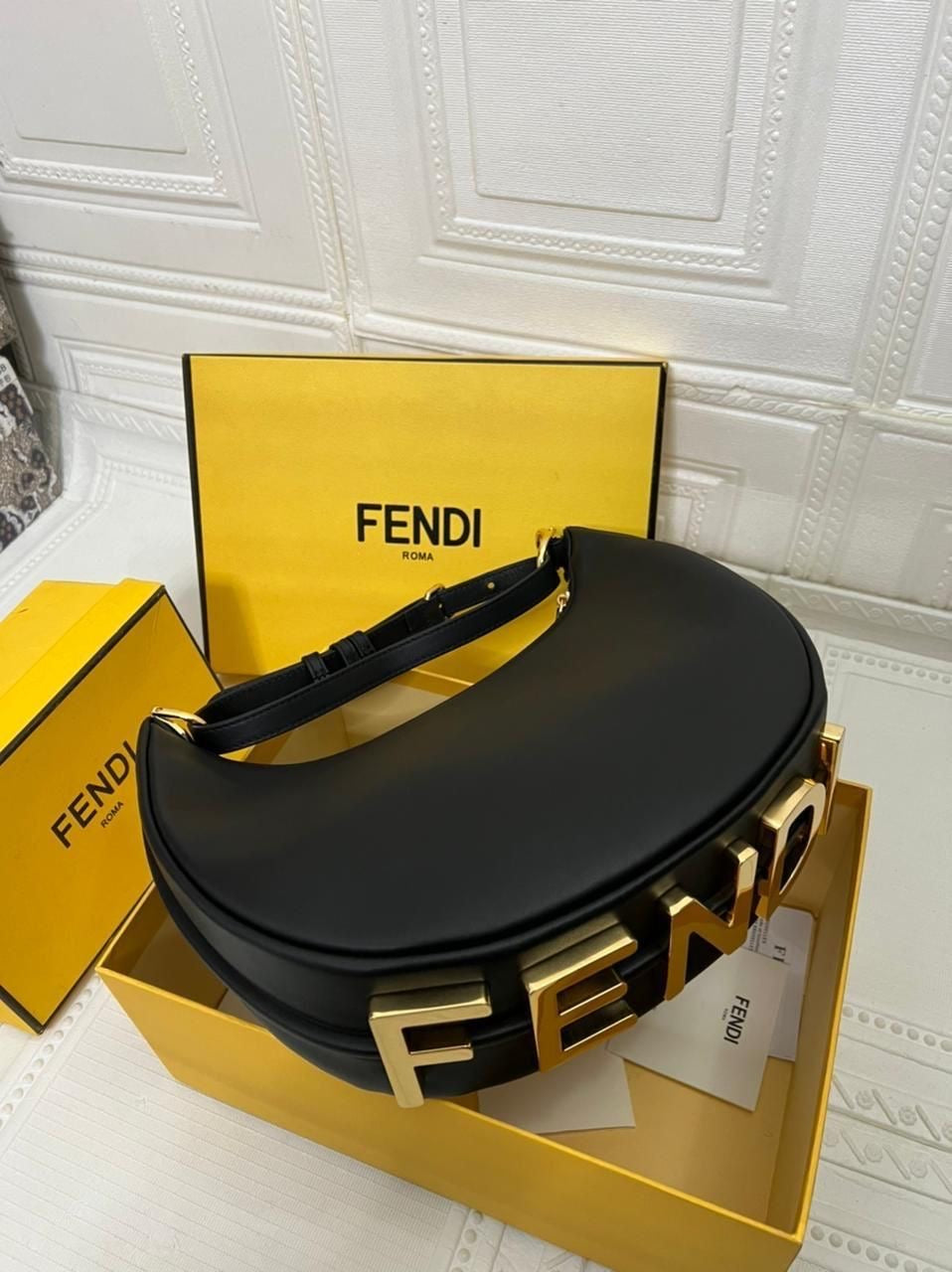 Fendi graphy tote bag black