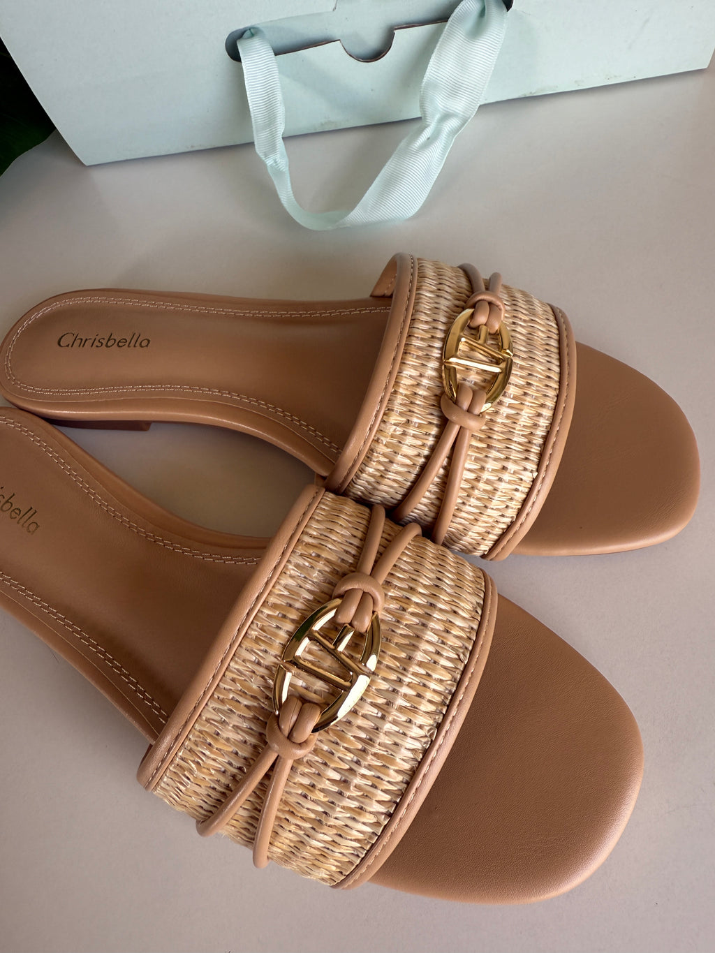 Chrisbella Wicker slipper (Biege)