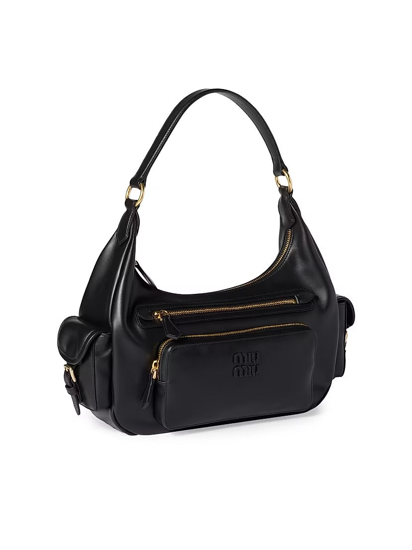 Miu Miu leather pocket shoulder bag