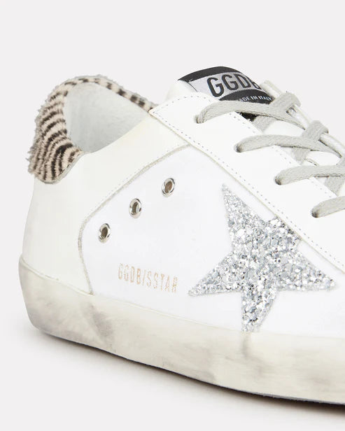 Golden Goose Superstar Glitter Zebra Low-Top Sneakers