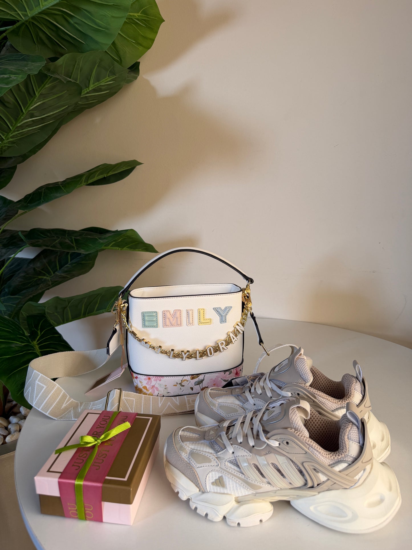 Emily Loran Crossbody bag -12037 + Adidas Vento XLG Runner Biege + wallet Free