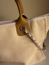 Chanel Deauville Canvas & Pearl Tote Bag
