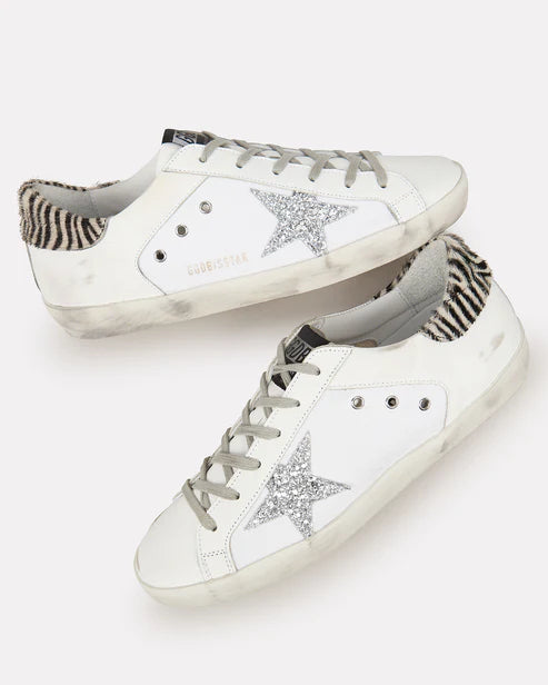 Golden Goose Superstar Glitter Zebra Low-Top Sneakers