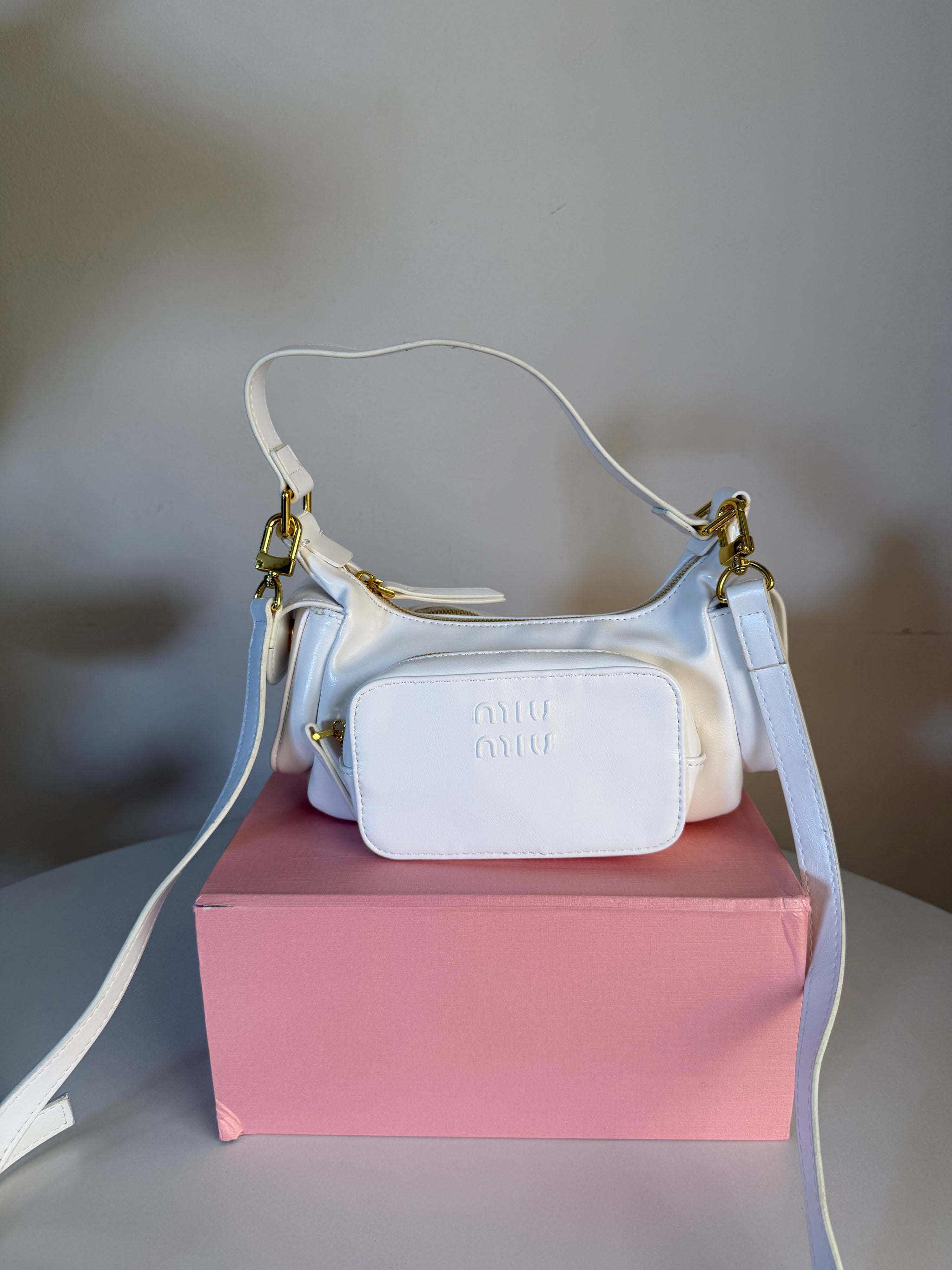Miu Miu leather pocket shoulder bag