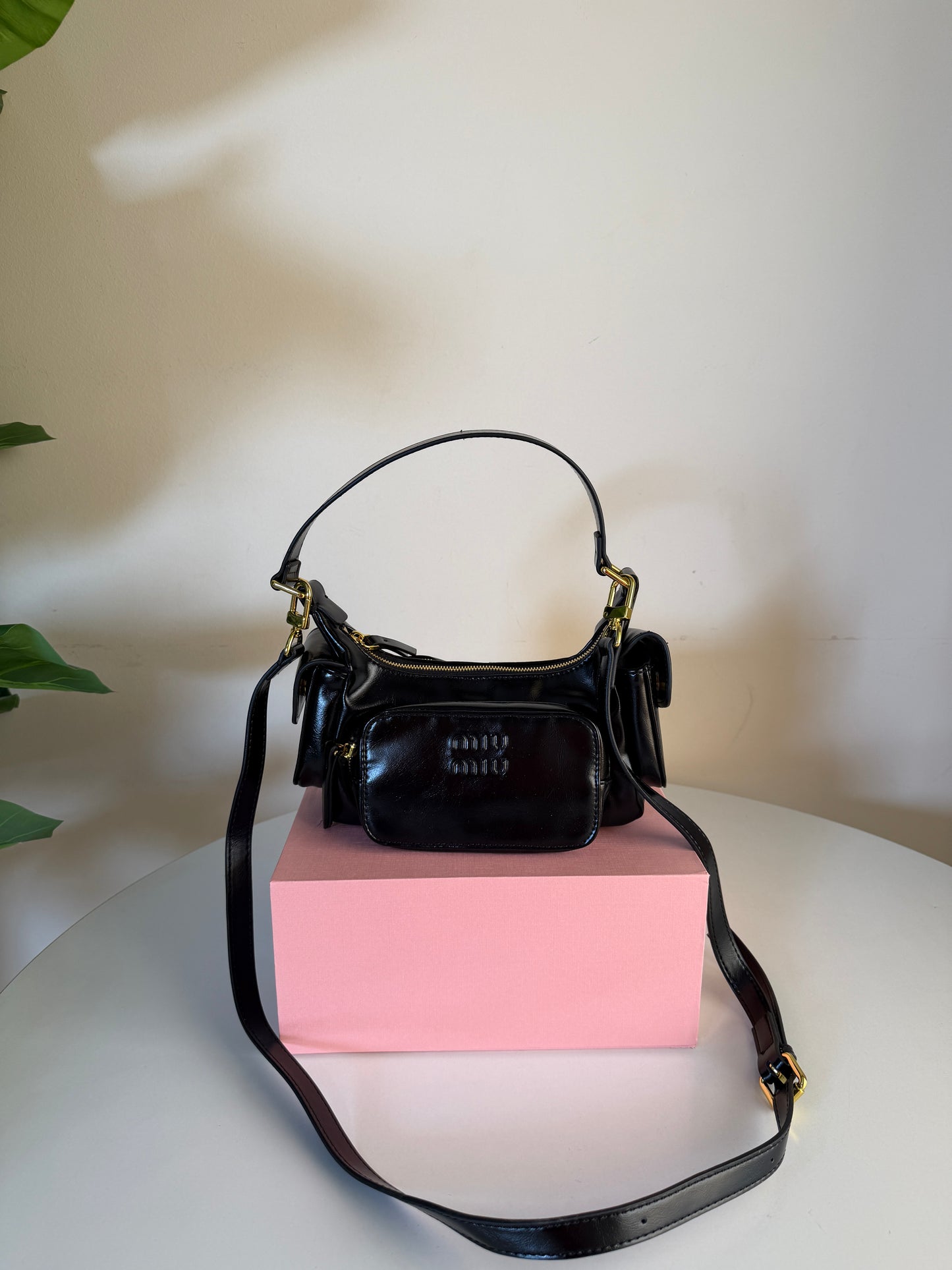 Miu Miu leather pocket shoulder bag