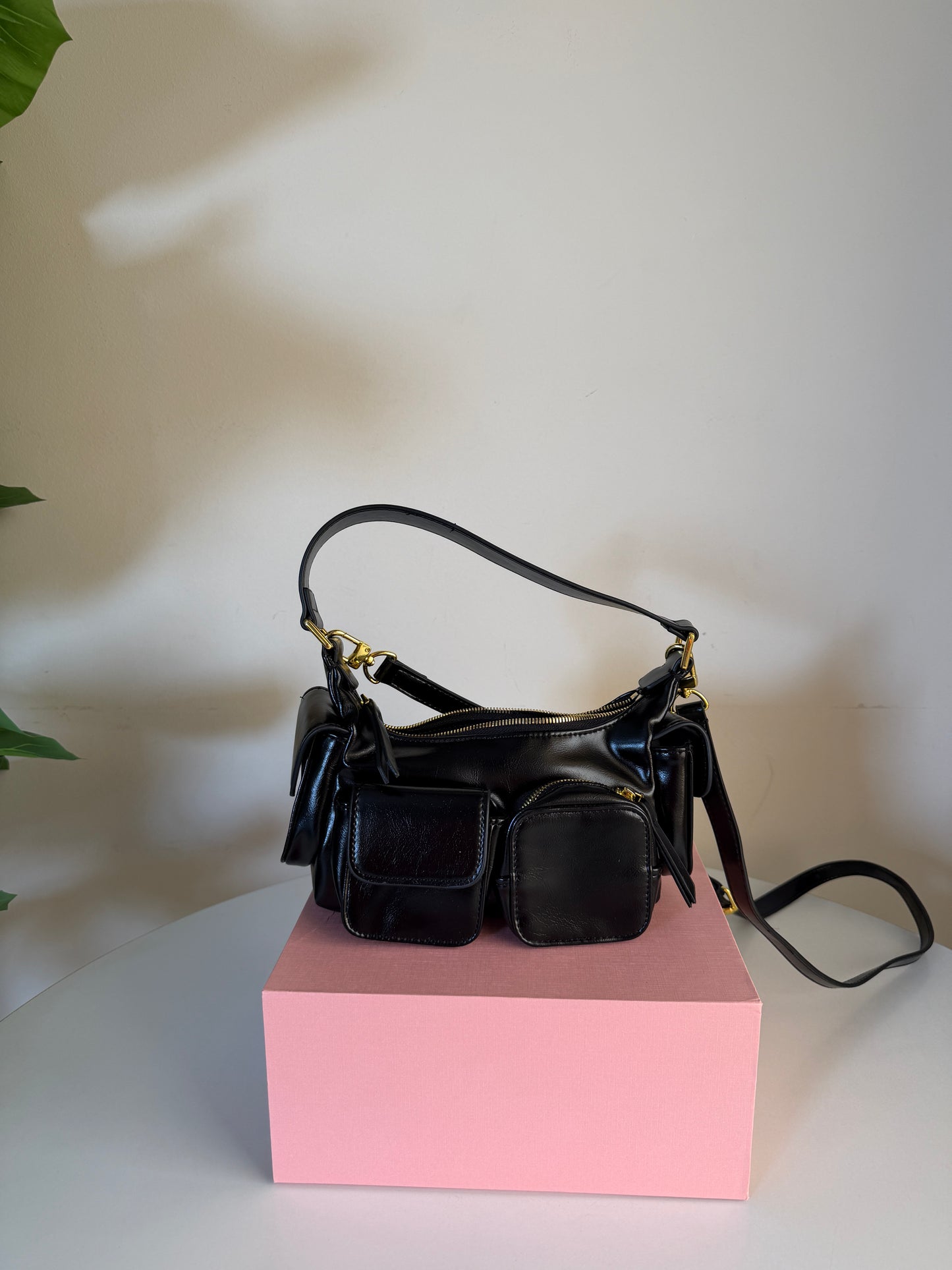 Miu Miu leather pocket shoulder bag