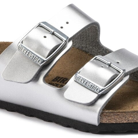 Birkenstock Arizona Children's Percoflor - Electroplated Silver with a Metallic Sheen