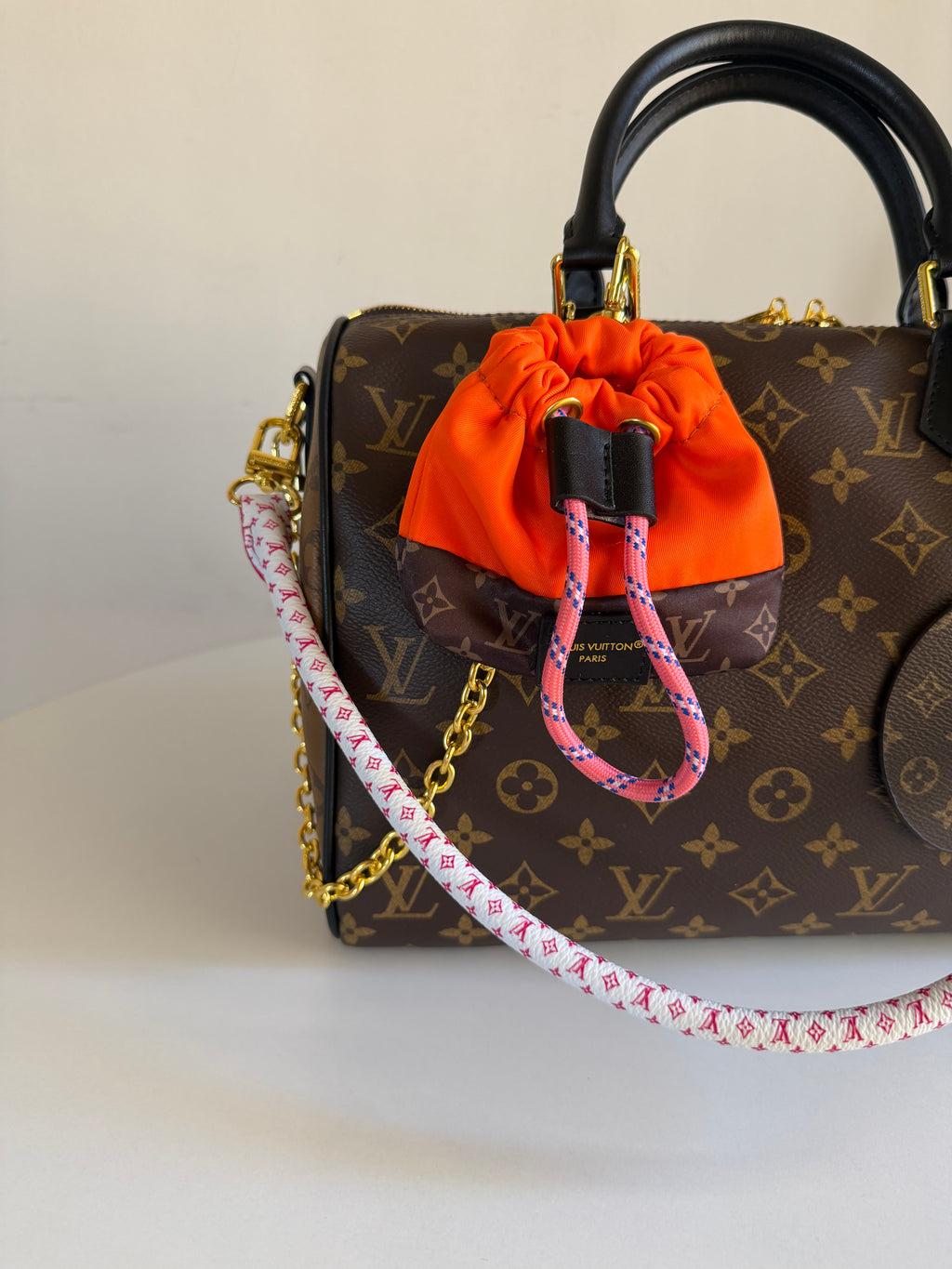 Louis Vuitton Speedy 30 Crafty - black orange accessories