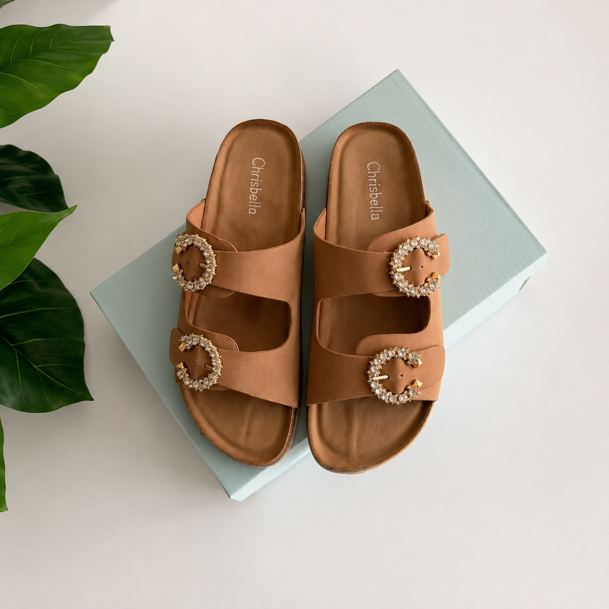 Chrisbella Crystal Slipper ( Biege)