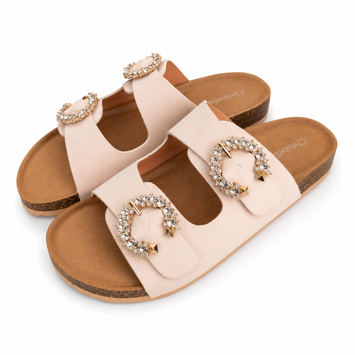 Chrisbella Crystal Slipper (Cream)